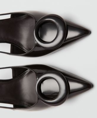 Women's Patent Leather Ring Detail High-Heeled Shoes