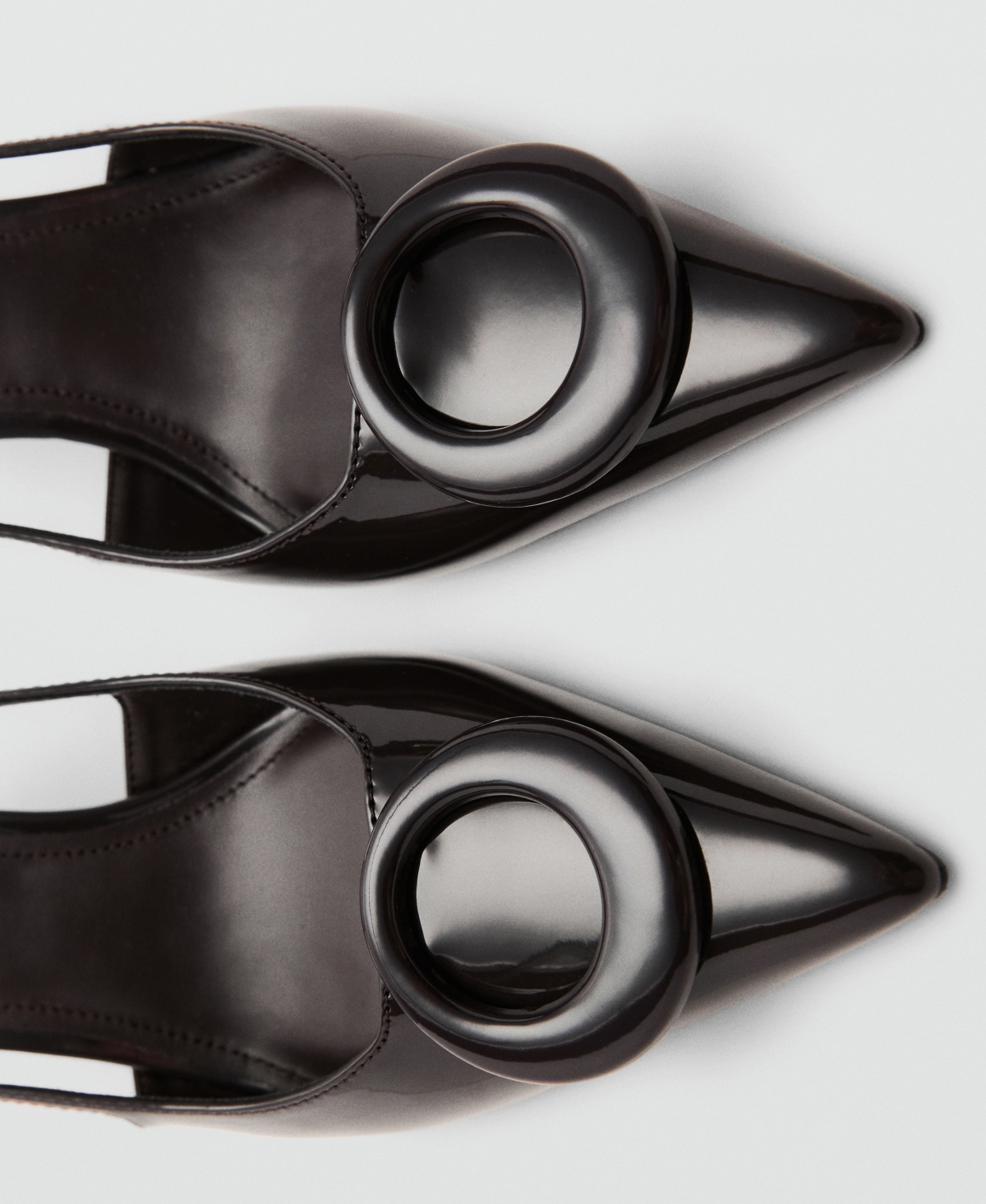 Mango Women's Patent Leather Ring Detail High-heeled Shoes In Black