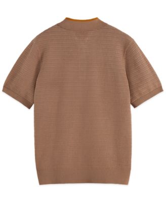 Men's Structured Knitted Regular-Fit Polo Shirt