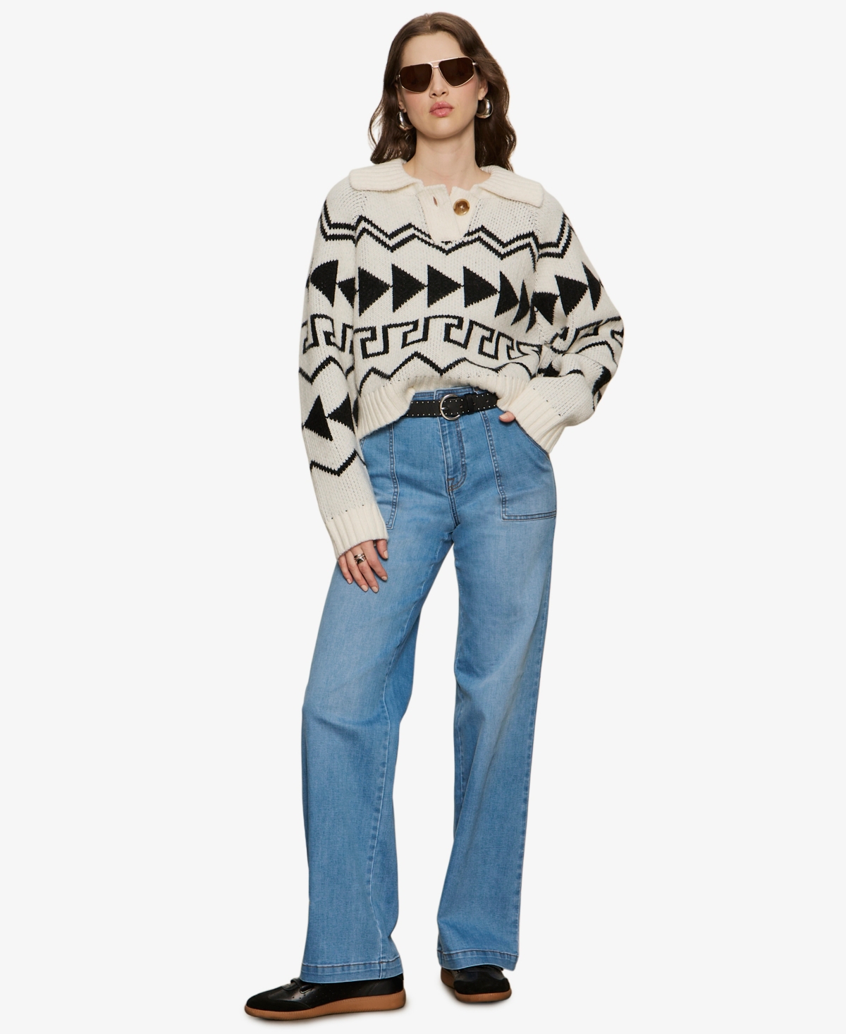 Sanctuary Women's Below Zero Fair Isle Popover Sweater