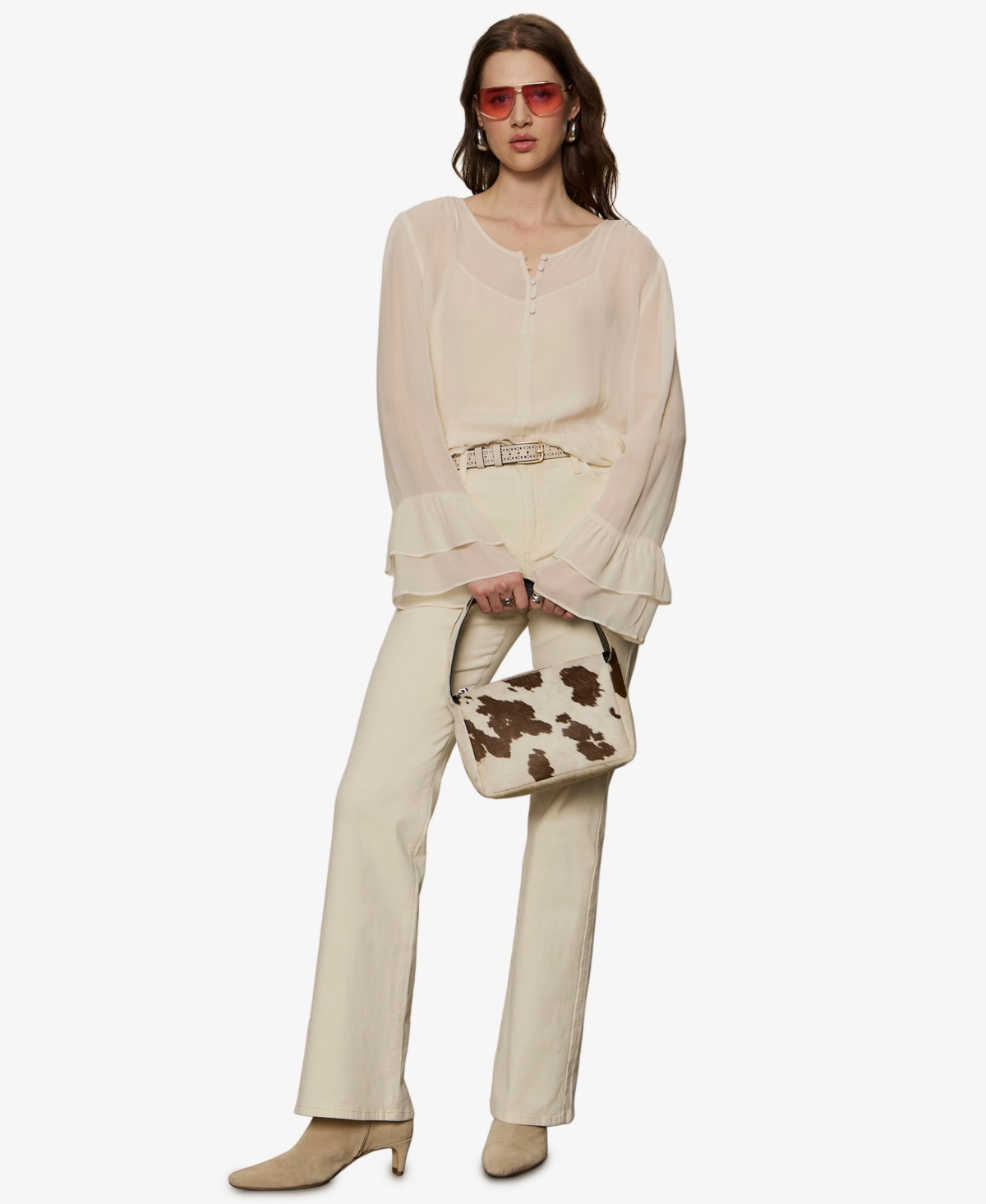 Sanctuary Women's Ruffled Long-sleeve Blouse In Neutral