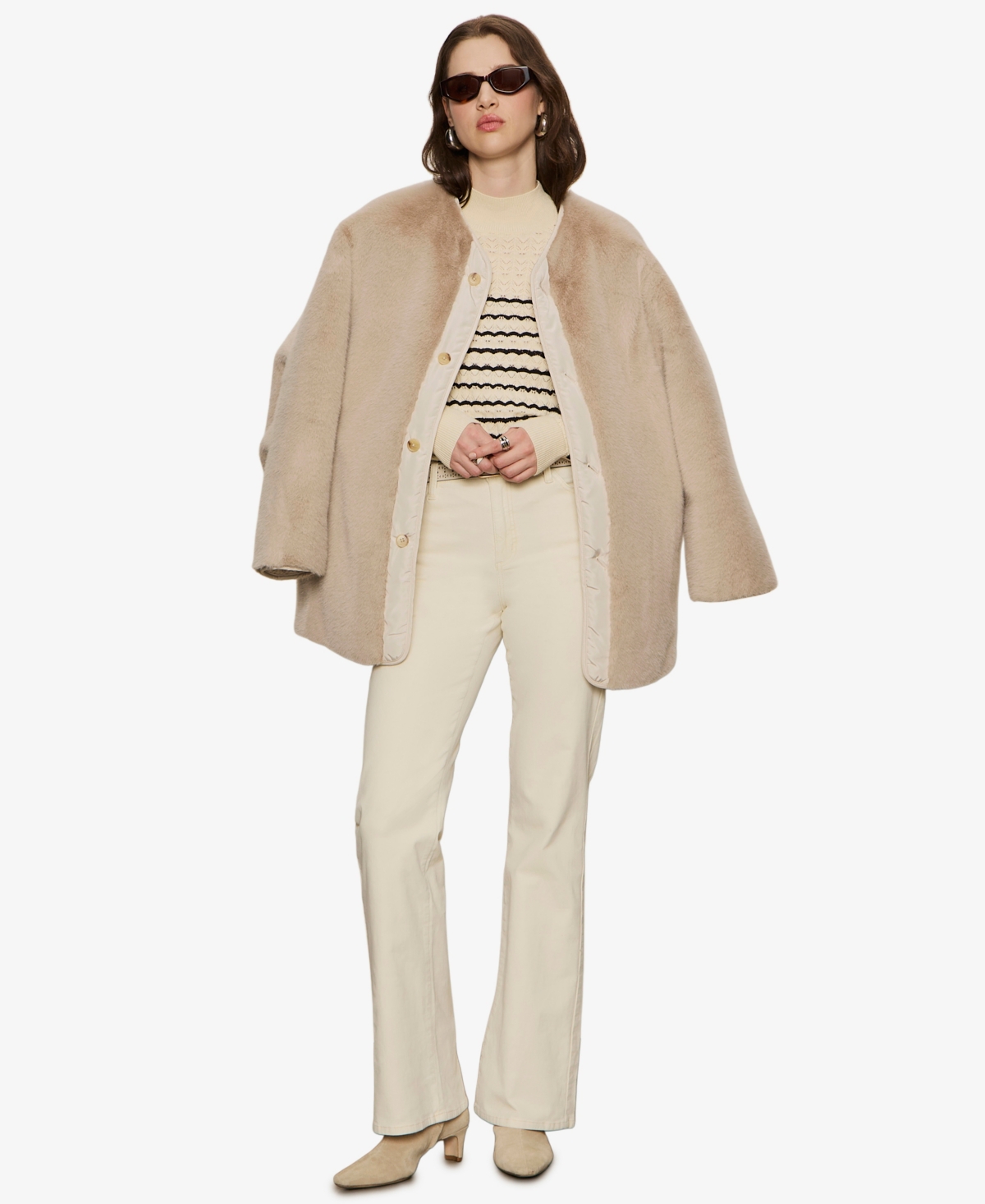 Sanctuary Women's Forever Striped Mock Neck Sweater