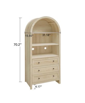 CASAINC Arched Kitchen Pantry with Adjustable Shelves,Multi-Purpose Storage Cabinet