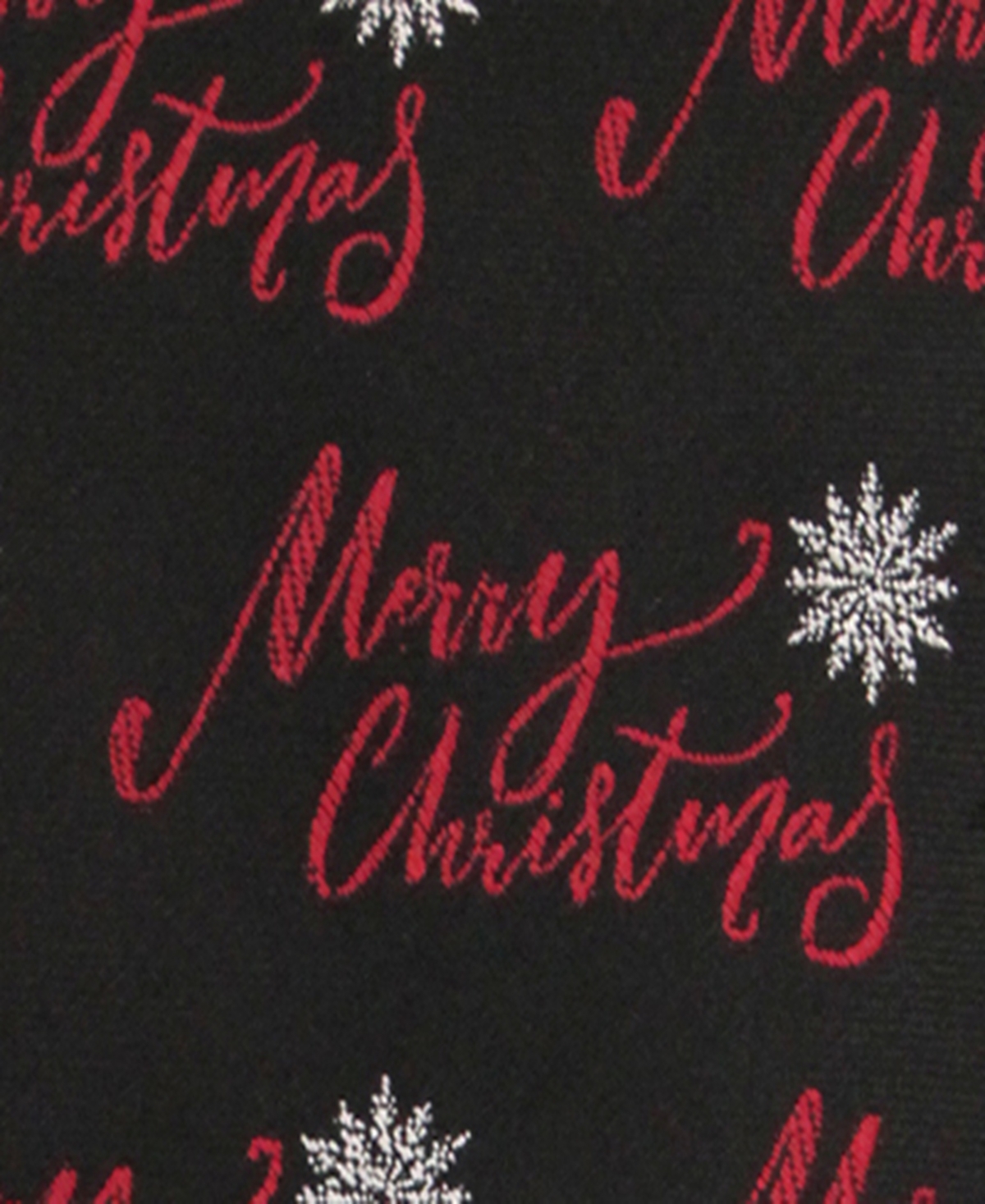 Hallmark Holiday Traditions Men's Merry Christmas And Snowflake Slim Tie In Black