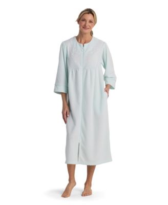 Miss Elaine - Women's Long-Sleeve Solid Long Zipper Robe