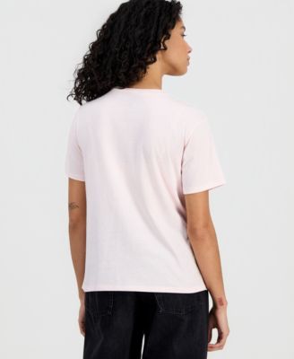 Juniors' Snoopy Valentine's Day Crewneck Graphic T-Shirt