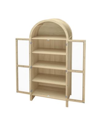 70.28" Tall Arched Kitchen Pantry with Adjustable Shelves, Farmhouse Storage Cabinet for Kitchen and Dining Room
