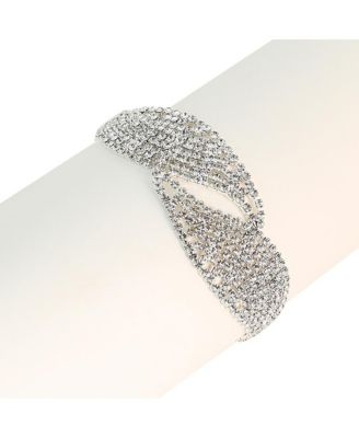 Women's The Swirl-Bling Statement Bracelet - Crystal Silver