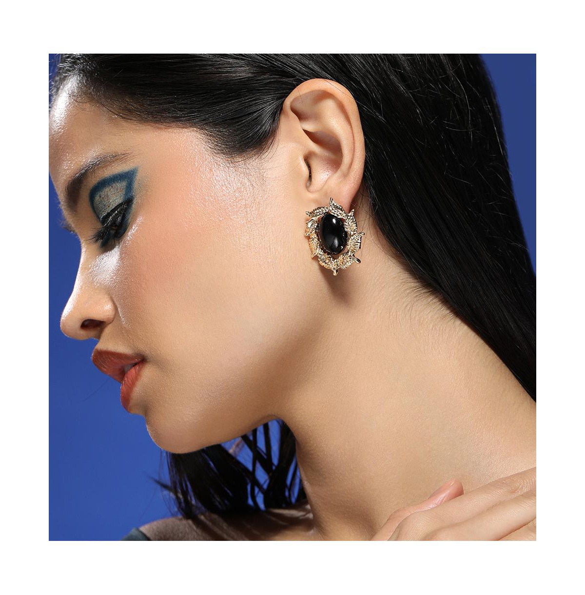 Women's The Victorian-Foliage Stud Earrings - Antique Gold