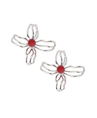 Women's The Arachnid-Flora Statement Earrings - Metallic Silver