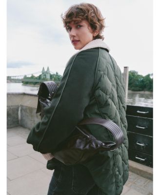 Women's Teddy Collar Quilted Bomber Jackets