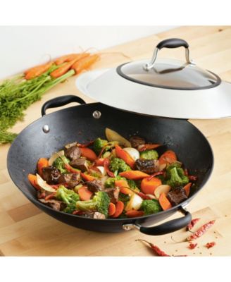 Advanced Home Hard-Anodized Nonstick Wok with Side Handles, 14"