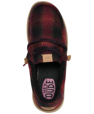 Men's Wally Cozy Plaid Slip-On Casual Moccasin Sneakers from Finish Line