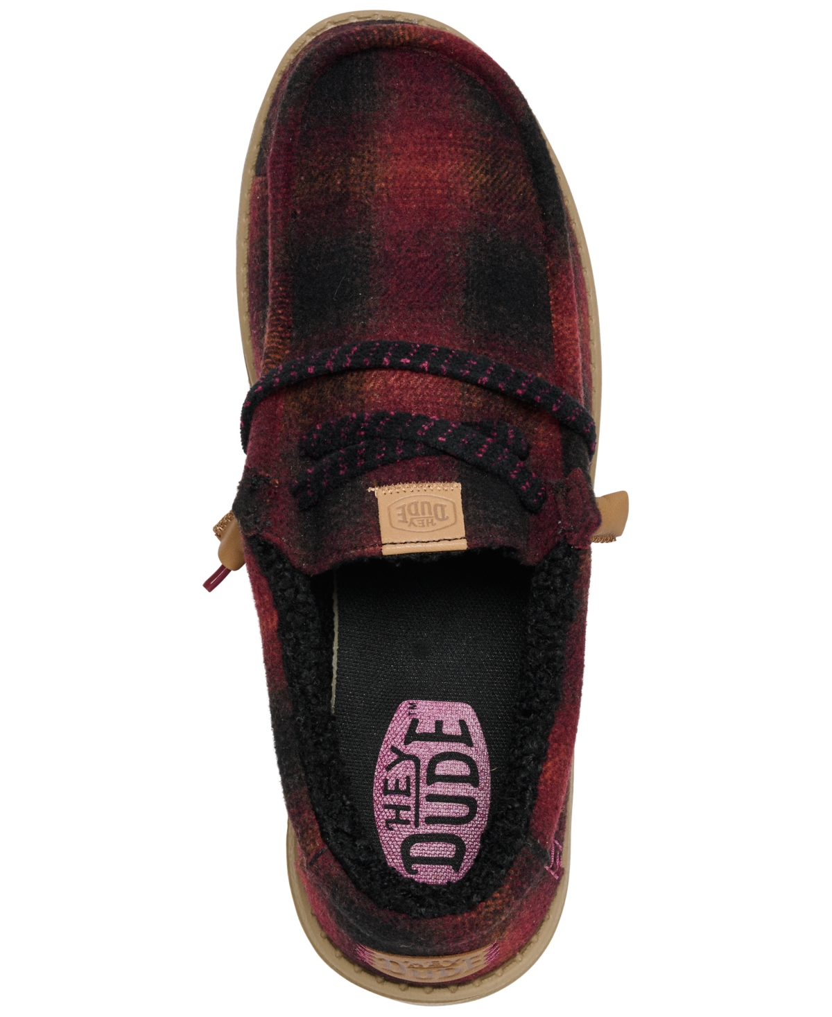 Hey Dude Men's Wally Cozy Plaid Slip-On Casual Moccasin Sneakers from Finish Line