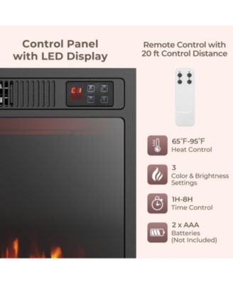 23 Inches 750W/1500W Electric Fireplace Heater with Alter Flame Color and Brightness
