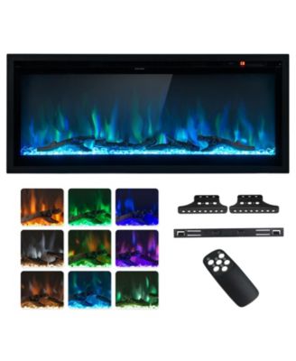 Electric Fireplace in-Wall Recessed with Remote Control and Adjustable Color and Brightness-42 inches
