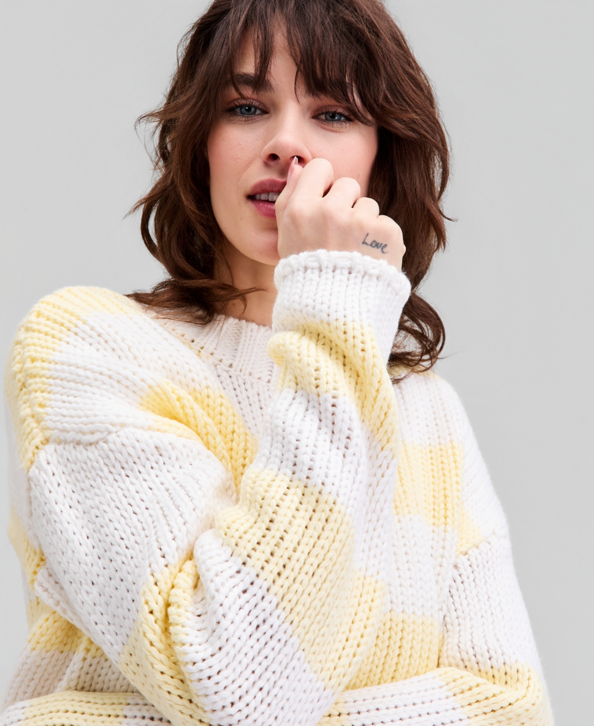 And Now This Petite Striped Crewneck Pull-On Sweater, Macy's Exclusive