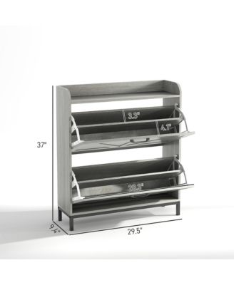 Narrow Shoe Cabinet, Farmhouse Shoe Storage Cabinet, Light