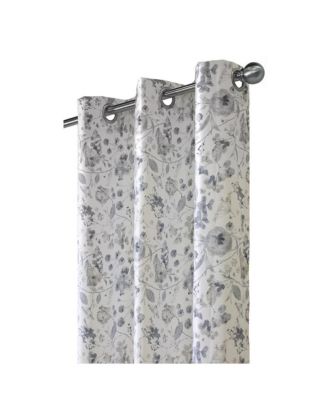 Thermaplus Flora Blackout Grommet Privacy Sound Dampening Curtain Panel for Livingroom Bedroom 52" x 108" Silver