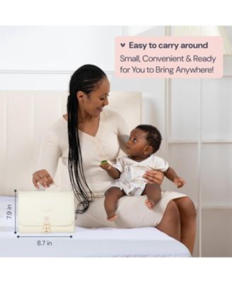 Kids Premium Faux Leather Diaper Bag Backpack Spacious & Changing Pad, Light