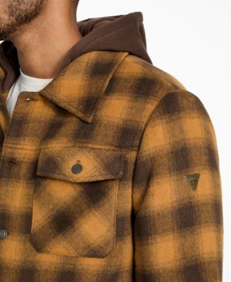 Men's Check Print Shirt Jacket