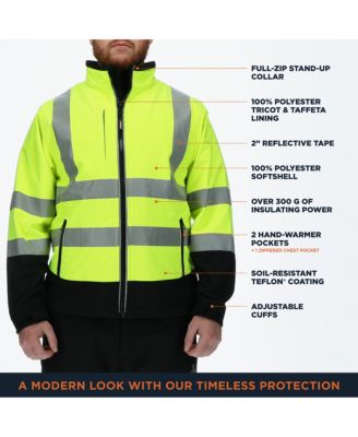 Men's Hi Vis Softshell Jacket - High Visibility, Warm, Flexible Workwear