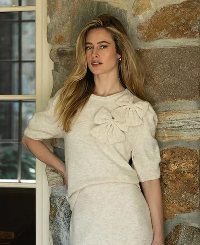 Women's Ribbon Crewneck Short-Sleeve Sweater - thumbnail 9