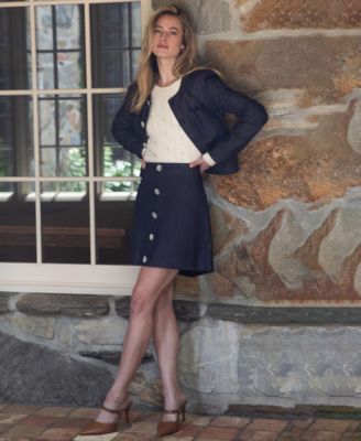 Women's Flap Welt Pockets Denim Mini Skirt