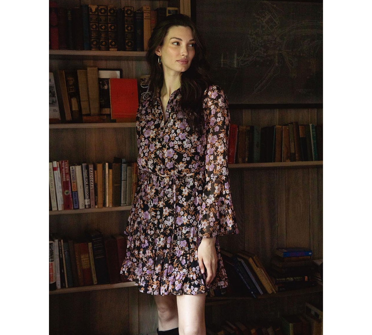 CeCe Women's Tiered Shirt Dress