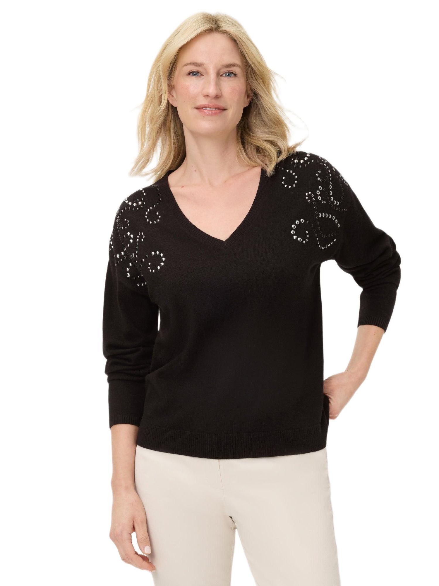 Women's Embellished Fine Gauge Sweater
