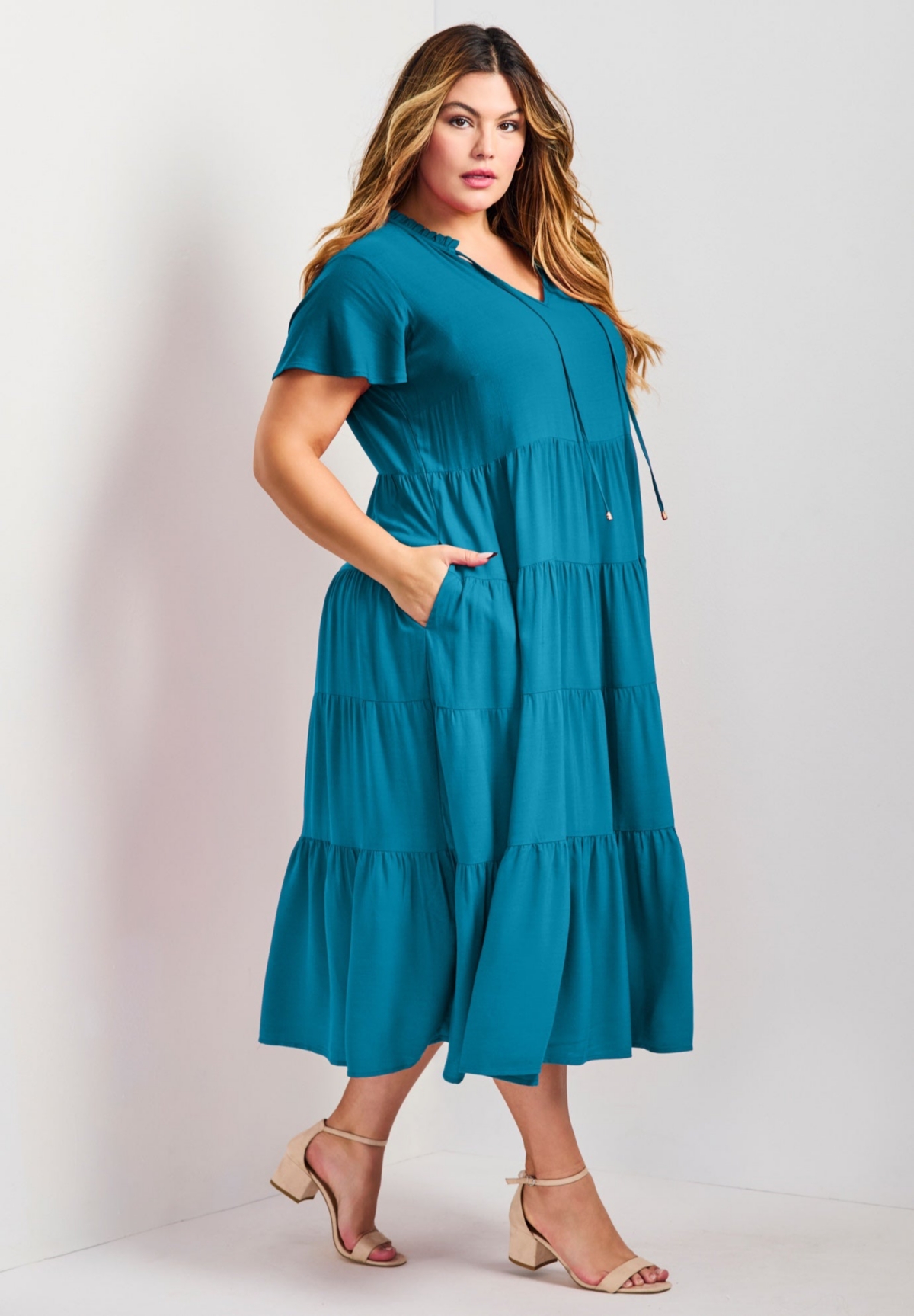 Avenue Women's Plus Lani Tiered Dress