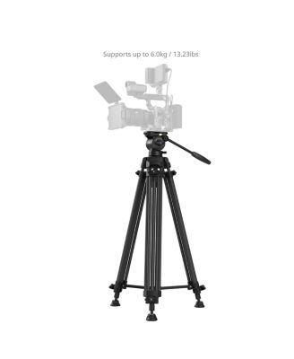 AD14 3-Section Heavy-Duty Carbon Fiber Tripod with Fluid Head, Black