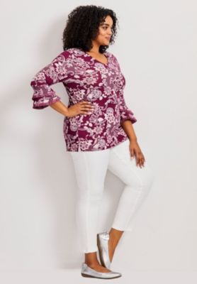 Women's Tiered Ruffle Sleeve Top