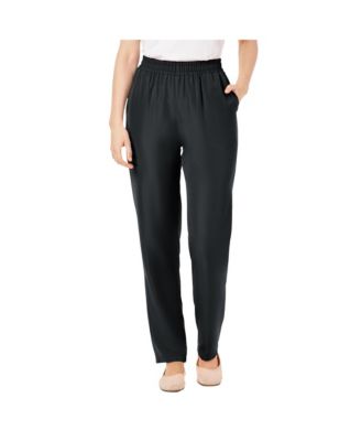 Plus Size Tall Woven Hassle-Free Pull-On Pants