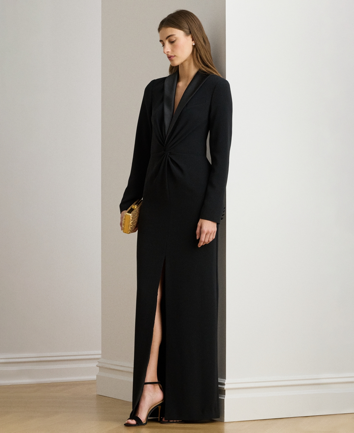 Ralph Lauren Women's V-neck Maxi Dress In Black