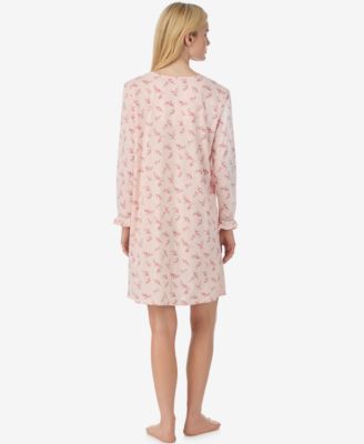 Women's Ruffle Sleeve Button Neck Nightgown