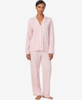 Women's Long Sleeve Notch Collar Long Pant Pajama Set