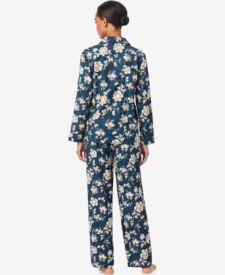 Women's Long Sleeve Notch Collar Long Pant Pajama Set