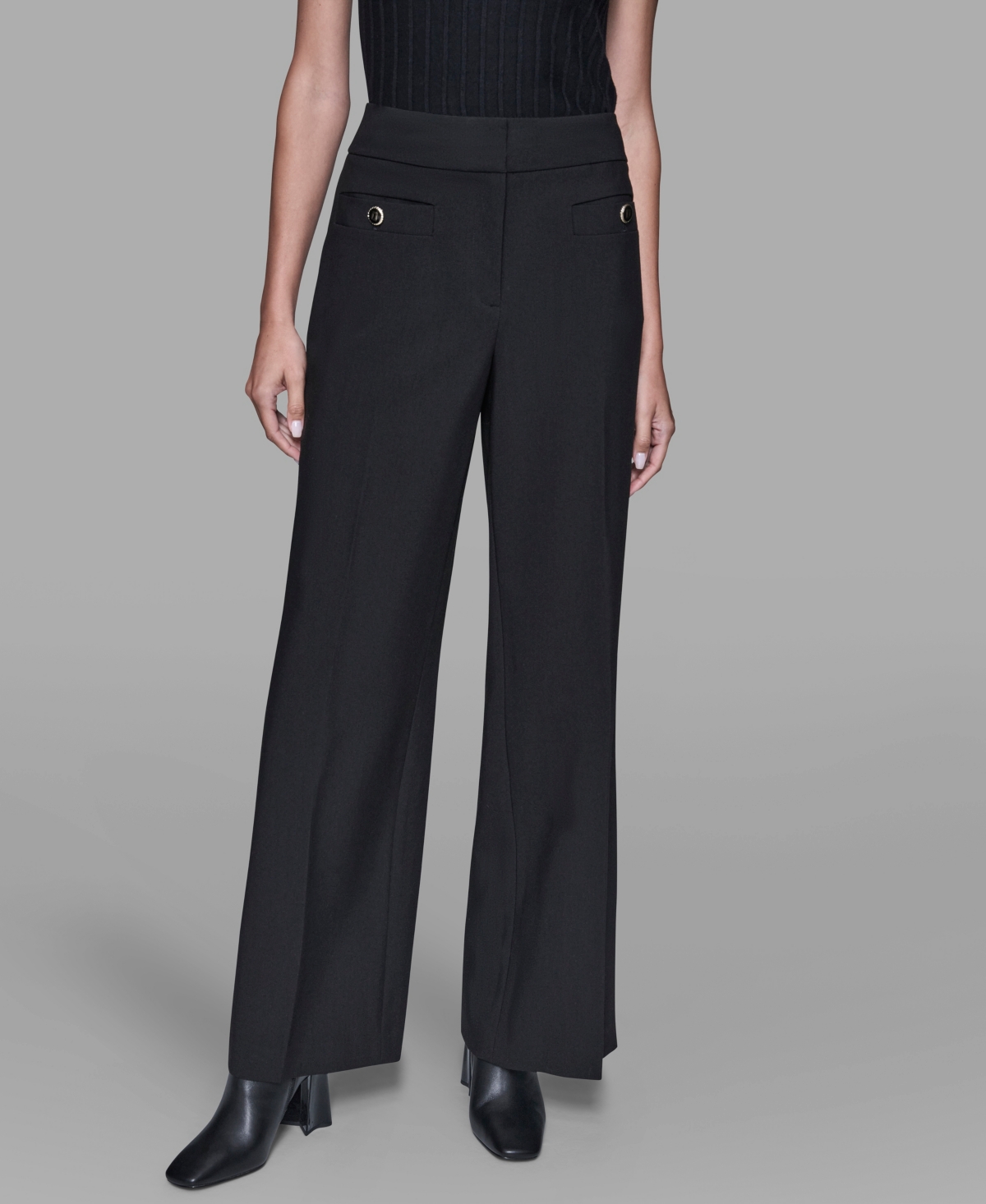 Karl Lagerfeld Women's Wide Leg Pants In Black