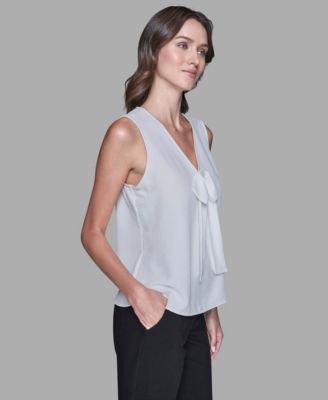 Women's Sleeveless Bow Detail Top