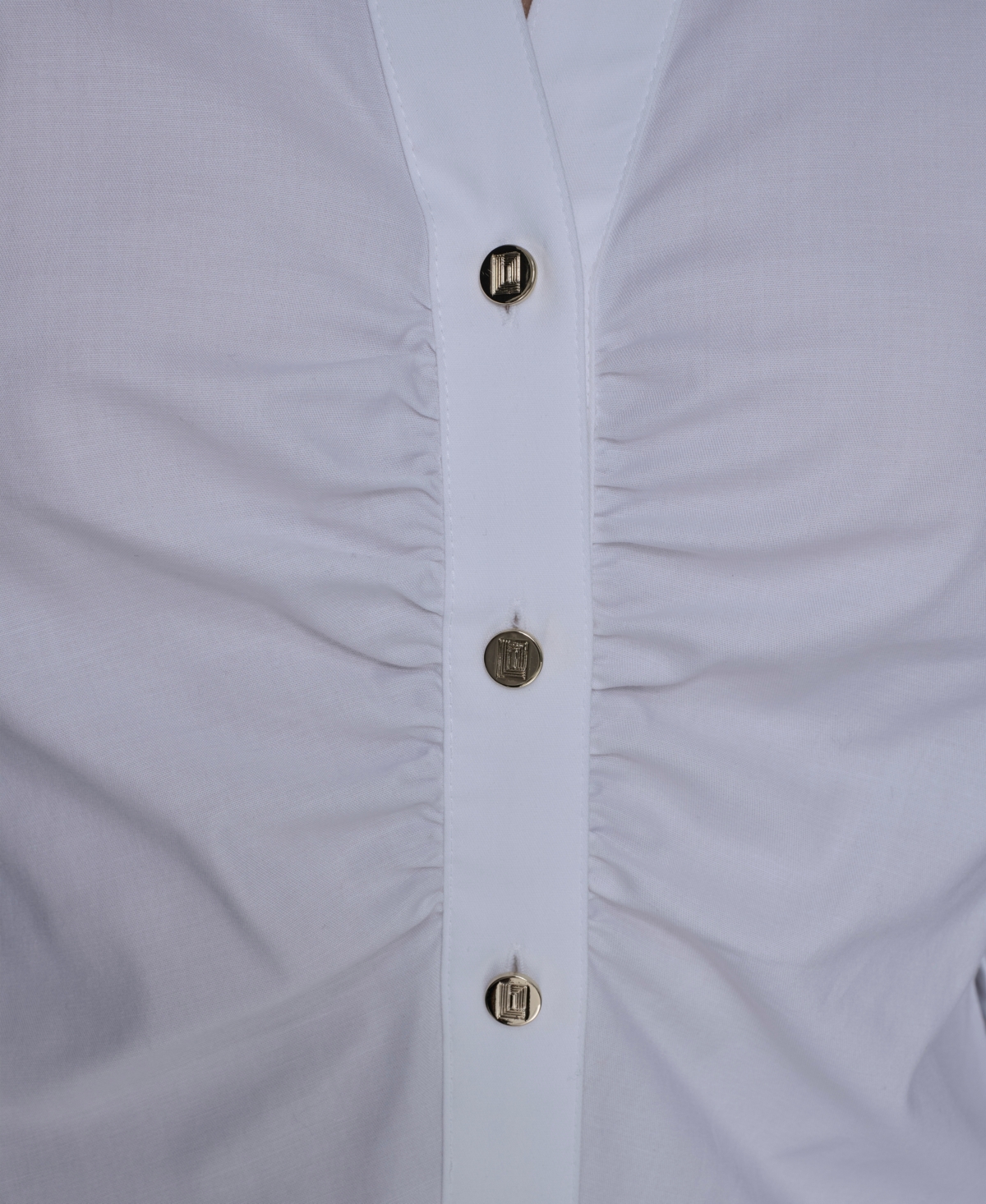 Karl Lagerfeld Paris Women's Cinched Waist Collared Top