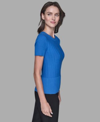 Women's Ribbed Short-Sleeve Sweater