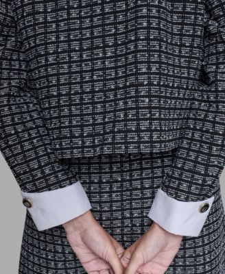 Women's Five-Button Cropped Tweed Jacket