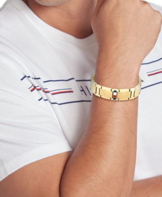 Men's Gold-Plated Stainless Steel Adjustable Bracelet