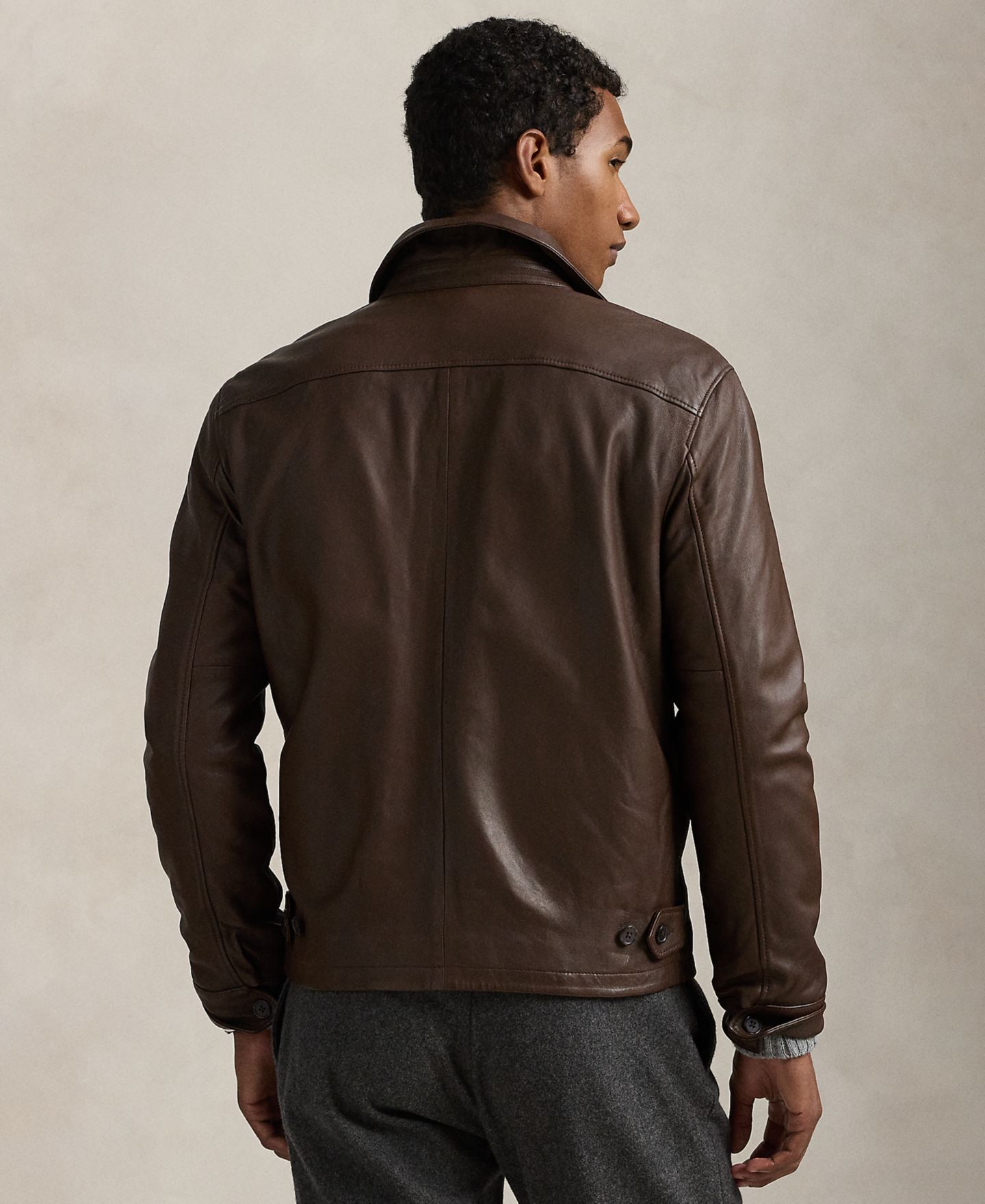 Мужская куртка Polo Ralph Lauren Leather, цвет: Коричневый — фото 4