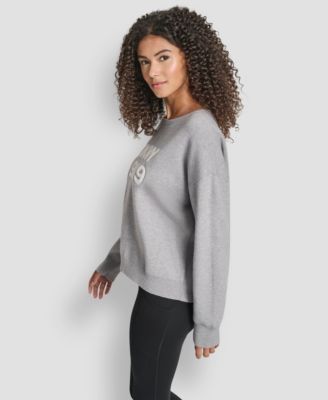 Women's Textured Logo Crewneck Sweater
