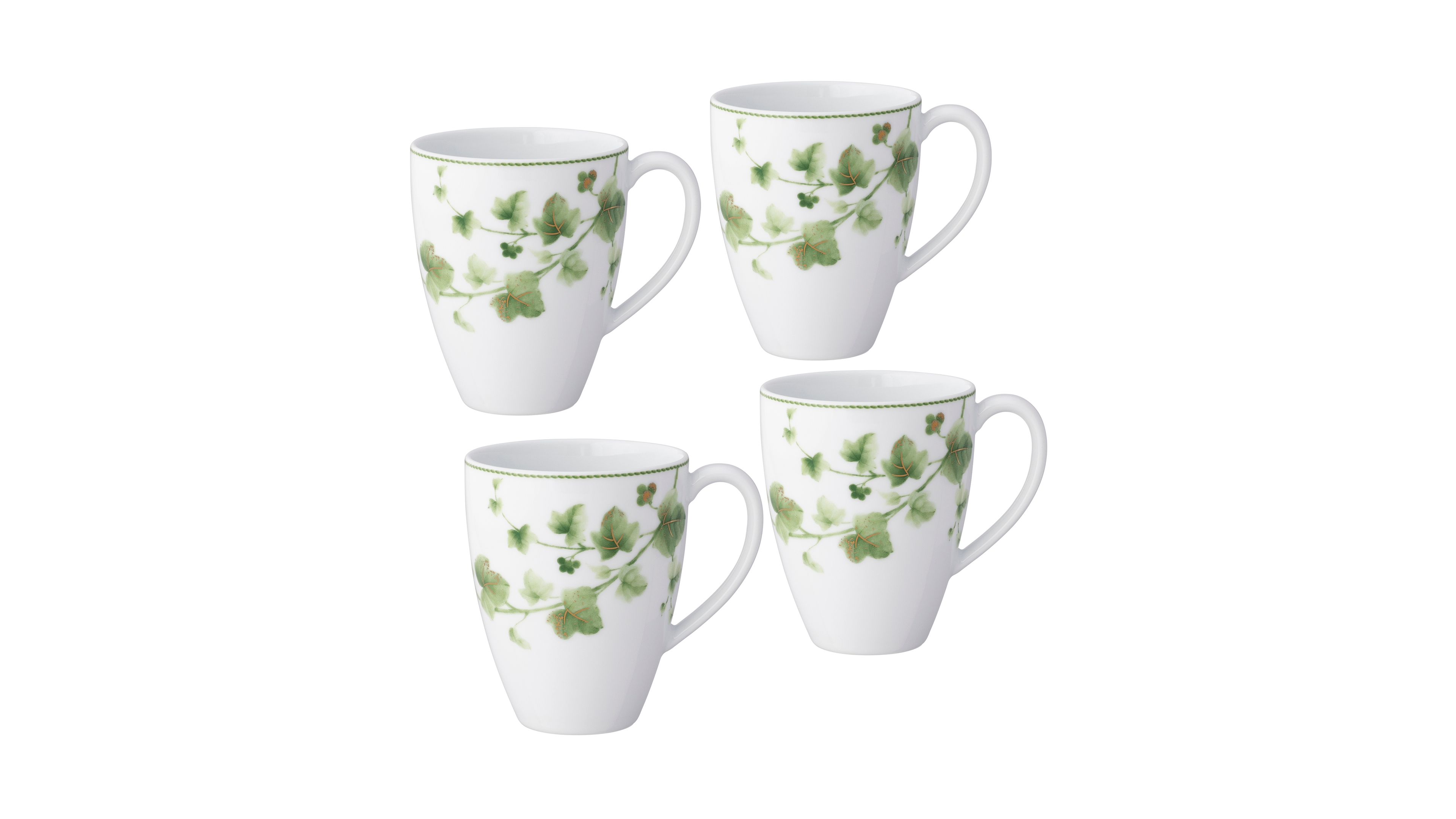 Noritake Ivy Whisper Mugs, Set of 4