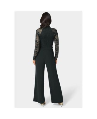 Women's Lace and Bodice Straight Leg Jumpsuit.