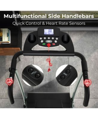 Folding Treadmill with 12 Preset Programs and LCD Display-Black