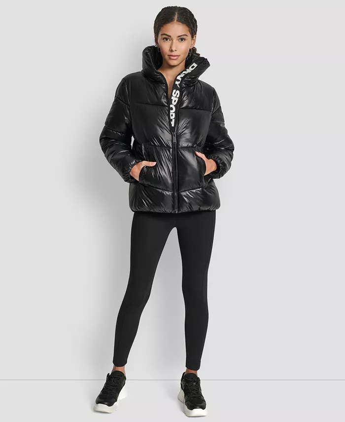 Women's Quilted Puffer Interior Placket Logo Jacket - thumbnail 3
